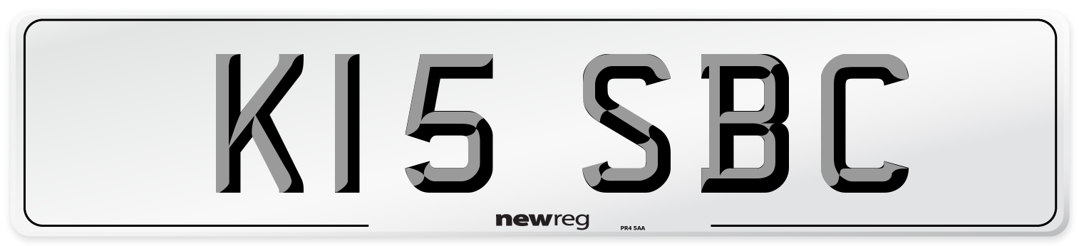 K15 SBC Number Plate from New Reg